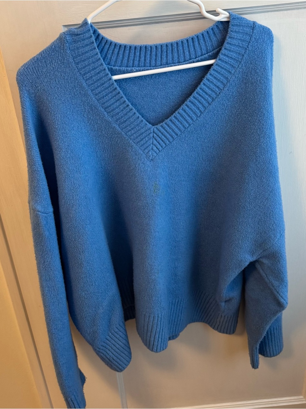 Women's V-Neck Blue Sweater